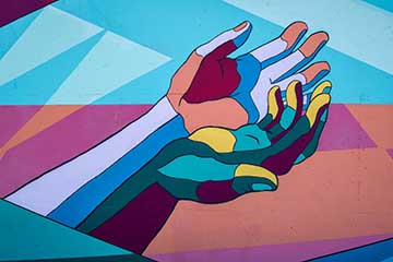 artistic illustration of 2 hands